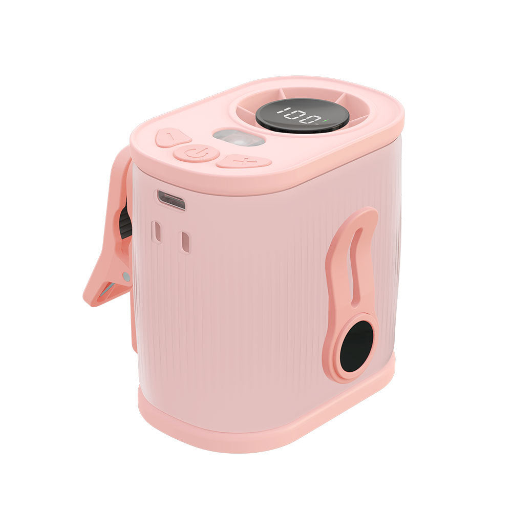 Pink High-Speed Mini Clip Fan with 360° Rotation – Portable, Rechargeable & Multi-Functional Cooling Solution