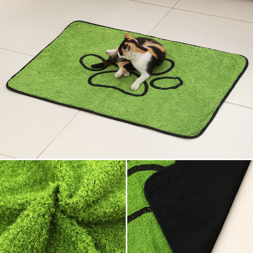 2 Pcs Artificial Grass Pet Mat – Soft, Fast-Drying & Non-Slip Sleeping Pad for Cats and Dogs(45*60cm)