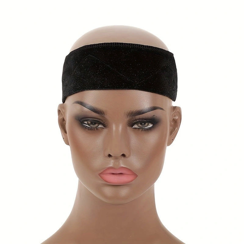 3-Pack Black Velvet Wig Headband – Soft, Stretchy & Secure Lace Wig Band for Seamless Hairpiece Fit