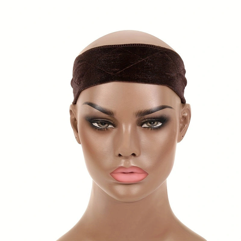 3-Pack Coffee Velvet Wig Headband – Soft, Stretchy & Secure Lace Wig Band for Seamless Hairpiece Fit