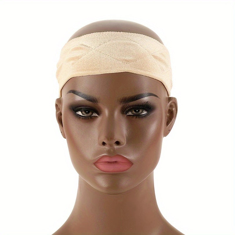 3-Pack Beige Velvet Wig Headband – Soft, Stretchy & Secure Lace Wig Band for Seamless Hairpiece Fit