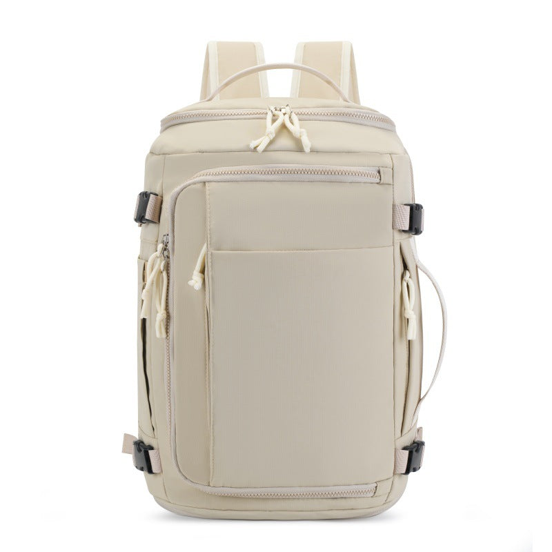 Beige Stylish & Spacious Backpack – Lightweight, Expandable Travel & Daily Use Rucksack (31×20×43cm)