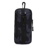 Black camouflage Multi-Functional Outdoor Water Bottle & Phone Pouch – Tactical Zippered Waist Pack for Travel, Hiking, and Daily Use 
