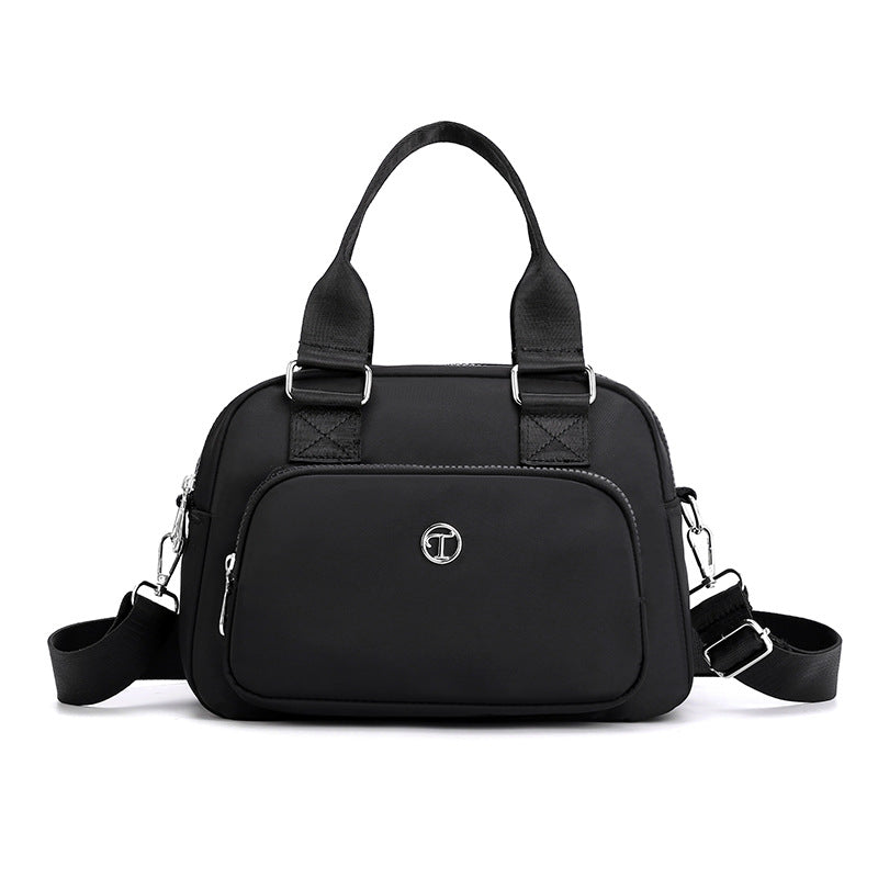 Black Large Capacity Single Shoulder Bag – Waterproof Nylon Tote with Adjustable Strap, Multi-Functional Design for Everyday Use