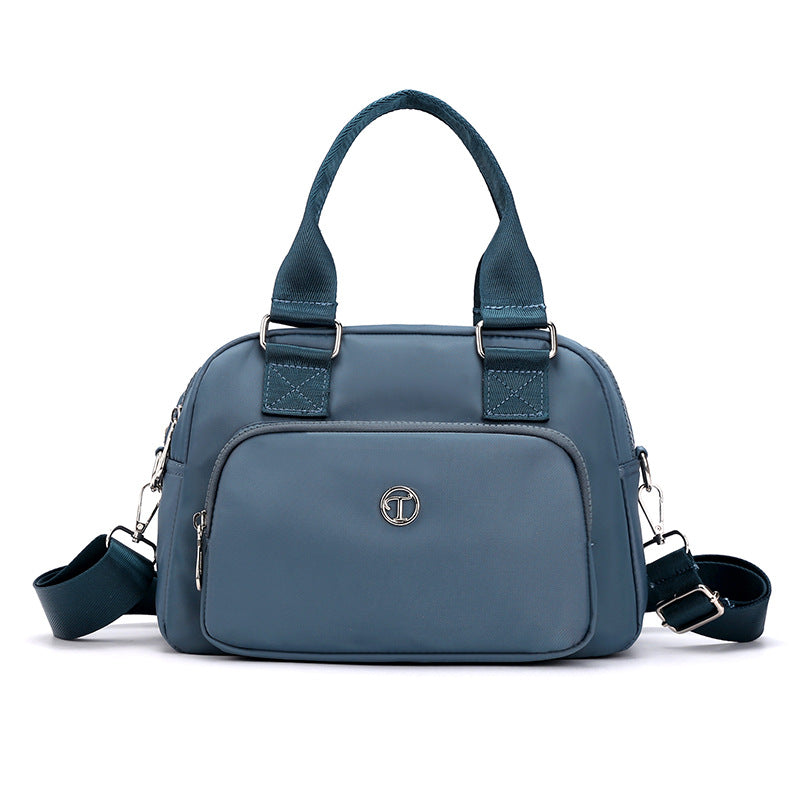 Blue Large Capacity Single Shoulder Bag – Waterproof Nylon Tote with Adjustable Strap, Multi-Functional Design for Everyday Use