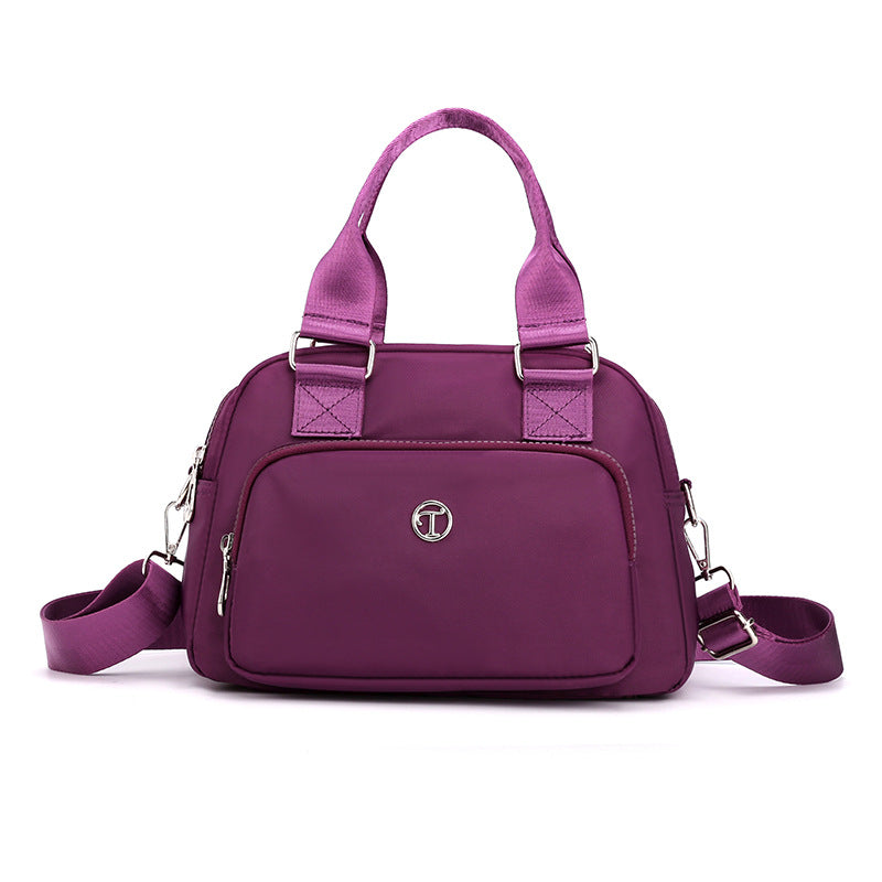 Purple Large Capacity Single Shoulder Bag – Waterproof Nylon Tote with Adjustable Strap, Multi-Functional Design for Everyday Use