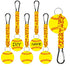 Yellow DIY Baseball Keychain – Acrylic Ball Pendant with Nylon Rope, 2-Pack
