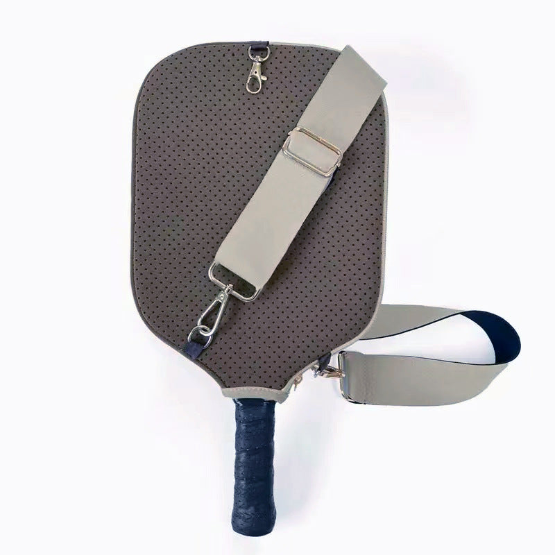 Dark khaki Neoprene Pickleball Paddle Cover – Waterproof Side Pocket Design, Shoulder Bag Style