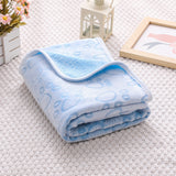 Blue Pet Blanket Set – Plush Paw Print Design, 3-Piece Pack (S/M/L Sizes)