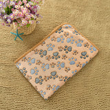Brown Pet Blanket Set – Plush Paw Print Design, 3-Piece Pack (S/M/L Sizes)