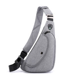Grey Men's Nylon Fabric Chest Bag – Lightweight, Waterproof & Multi-Functional Crossbody Sling Bag