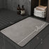 Super Absorbent Quick-Dry Diatomite Bath Mat - Non-Slip Suede Finish Bathroom Floor Mat(letter Gray )