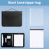 Professional PU Leather A4 Portfolio Binder with Zipper, Handle, Calculator & Clipboard(black)