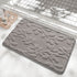 Plush Embossed Leaf Bath Mat - Ultra Soft, Absorbent & Non-Slip Bathroom Rug(Light gray 50*80㎝)