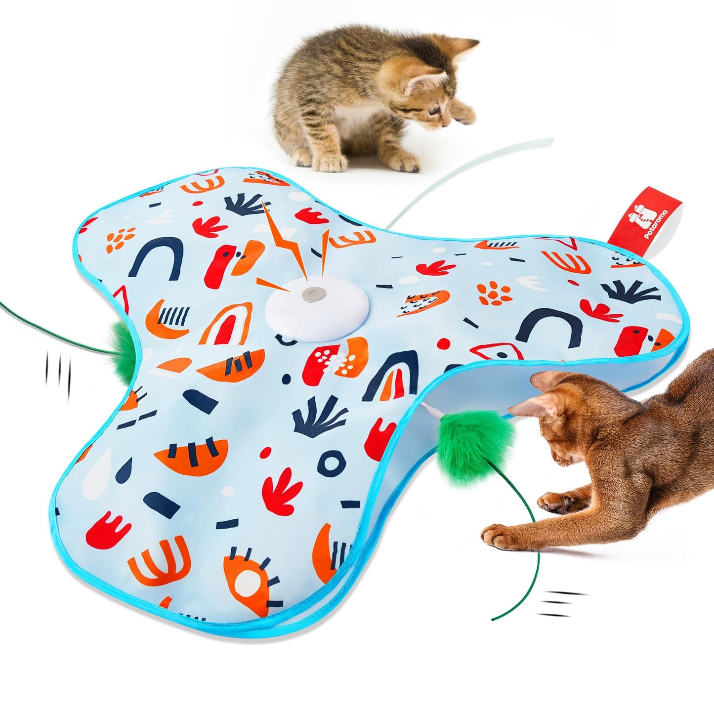 White Interactive Cat Play Tunnel & Hunting Cover - Self-Entertaining Pet Game Toy with Teasers
