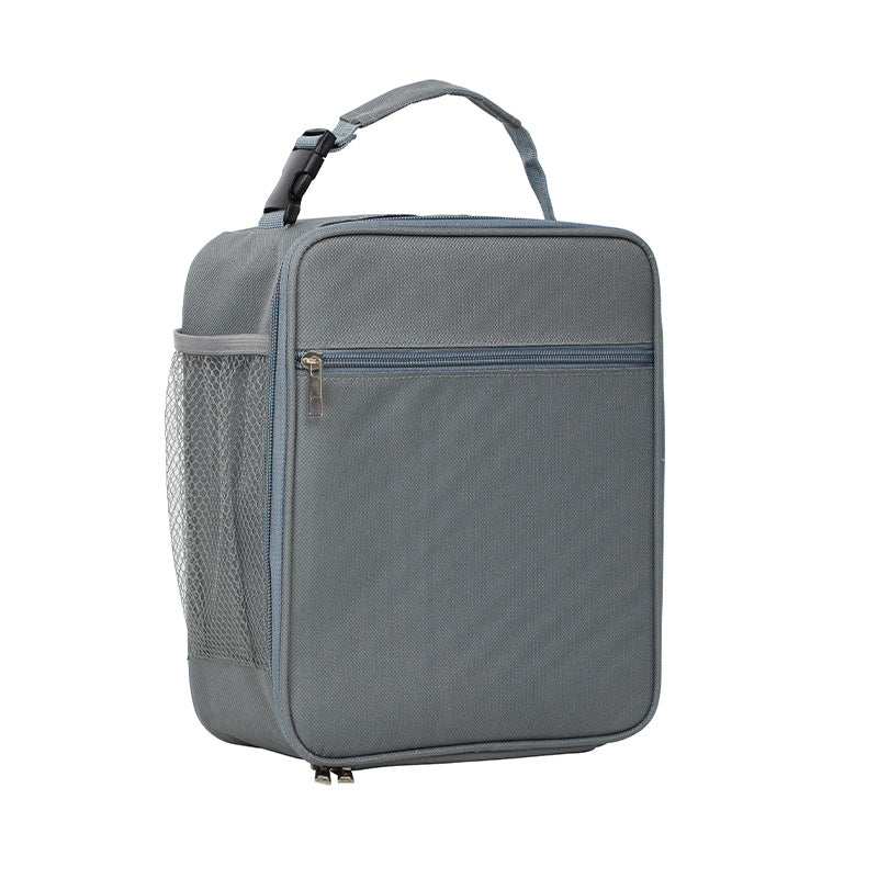 Grey Portable Insulated Lunch Bag - Large Capacity Thermal Cooler Tote with Shoulder Strap for Work, School, and Picnic