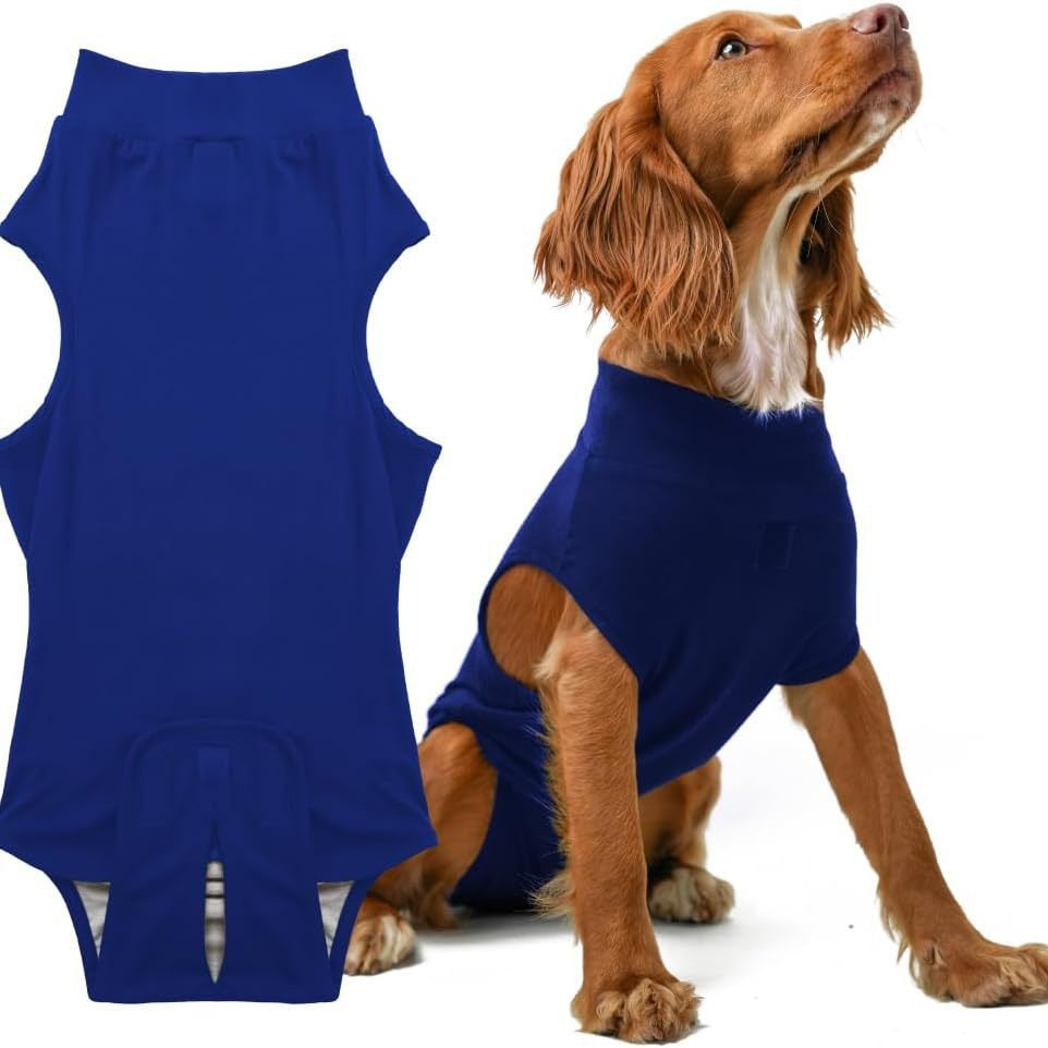 S Blue Premium Pet Physiological Suit - Comfortable & Breathable Bamboo Modal Recovery Suit