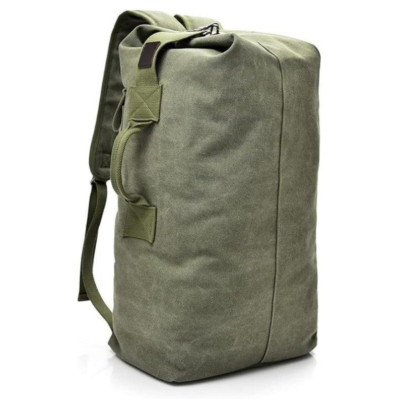 Green Vintage Canvas Backpack Large Capacity Rucksack for Travel and Hiking Rugged Retro Daypack for Men and Students Ideal for Australian Outdoors