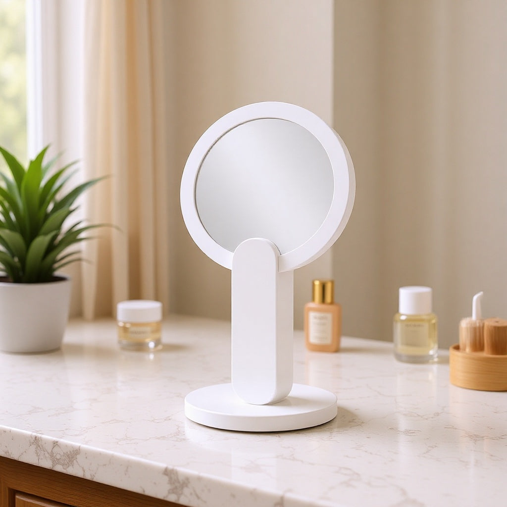 Portable LED Makeup Mirror Foldable Handheld Vanity Light Compact Travel Cosmetic Mirror for Women and Students