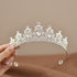 Silver-white Girls Princess Tiara Crown Crystal Rhinestone Headpiece 14cm Diameter for Birthday Party Dance Performance and Flower Girls Elegant Hair Accessory