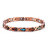 Vintage Copper Tone Magnetic Bracelet Unisex Fish Link Chain with Colourful Stones 19.5cm Bangle for Men and Women Jewellery Gift