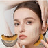 Two-piece Facial Contour and Massage Brush with Storage Case - Soft High-Density Bristles for Face Neck & Lymphatic Care - Portable Ergonomic Design (Wood Pattern)