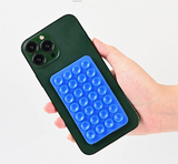 Dark Blue 10 Pack Rectangular Silicone Suction Phone Mount Holder - 28 Cup Adhesive Sticky Pad for Hands-Free Selfies & Videos - Universal Grip for Mirrors & Glass
