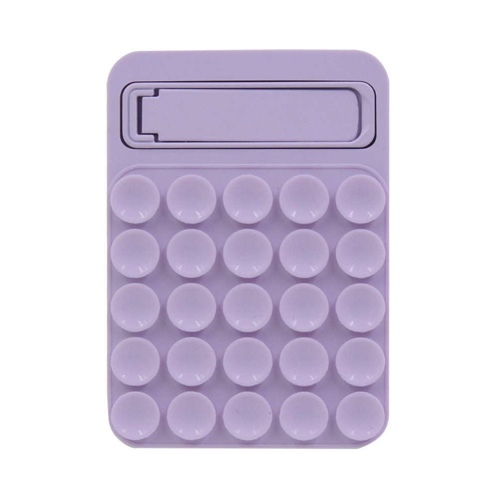 Light Purple 4 Pack Silicone Suction Phone Mount with Foldable Kickstand - Adhesive Sticky Grip Pad for Mirrors & Glass - 2-in-1 Hands-Free Holder for Content Creation