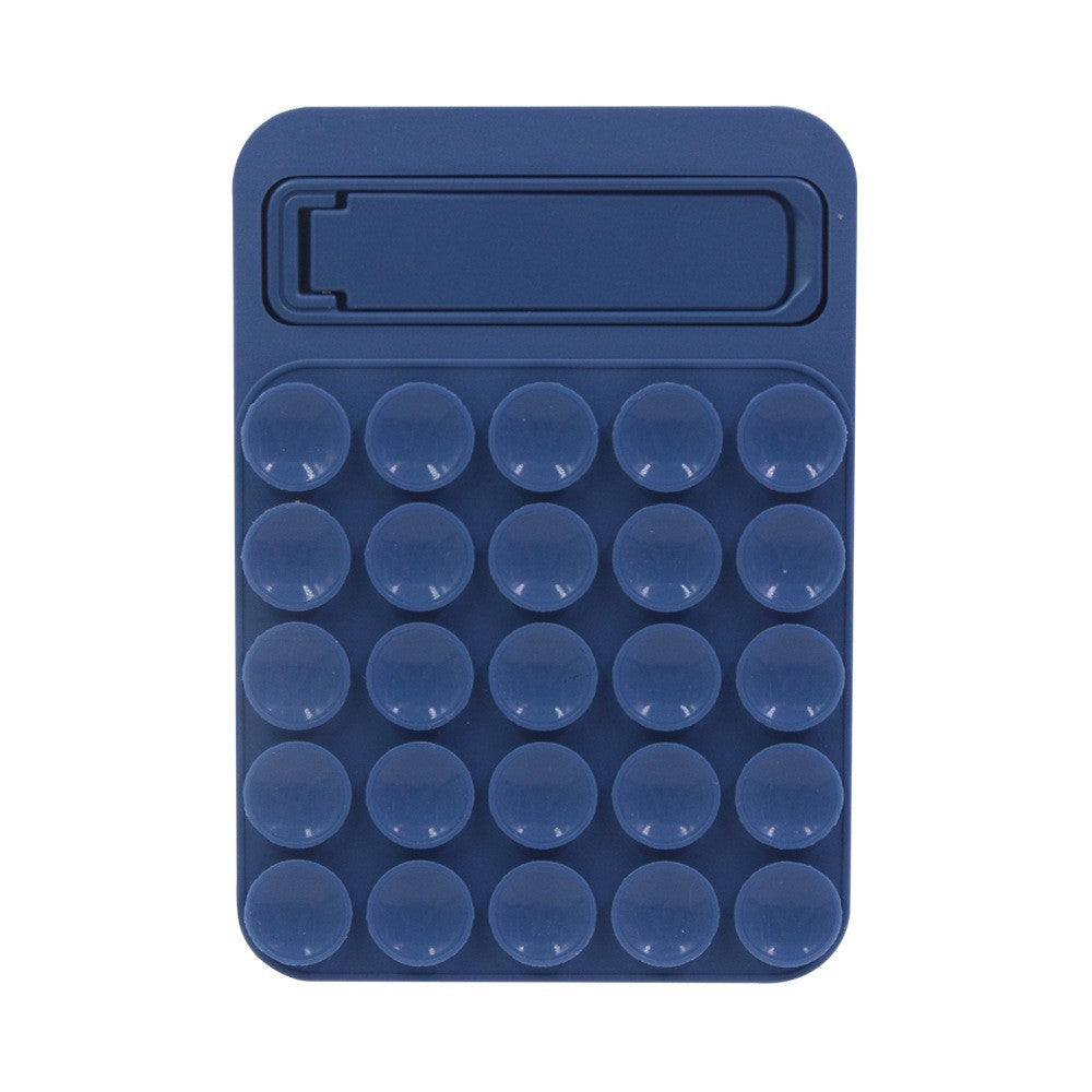 Navy Blue 4 Pack Silicone Suction Phone Mount with Foldable Kickstand - Adhesive Sticky Grip Pad for Mirrors & Glass - 2-in-1 Hands-Free Holder for Content Creation