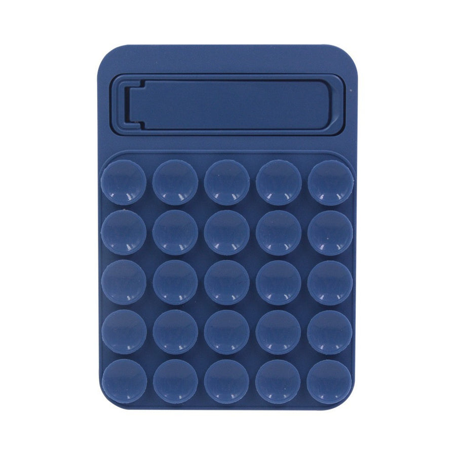 Navy Blue 4 Pack Silicone Suction Phone Mount with Foldable Kickstand - Adhesive Sticky Grip Pad for Mirrors & Glass - 2-in-1 Hands-Free Holder for Content Creation