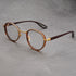 Gold-rimmed Tortoiseshell Frame Retro Round Sunglasses Vintage Metal & PC Frame Casual Classic Style for Men and Women - Lightweight 137mm Width