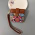Colorful Ethnic Mandala Pattern PU Leather Mini Card Holder with Wrist Strap and Buckle - Slim High-End Multi-Slot Card Sleeve for Daily Use