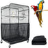 XXL Black【Height 40, Circumference 220】 Large Bird Cage Seed Catcher Net Cover - Adjustable Mesh Guard Splash-Proof Dust Cover for Indoor Outdoor Cages