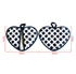 Blue 2 Pack Heart Shaped Oven Mitts Heat Resistant Cotton Pot Holders Double Layer Thick Insulation Kitchen Gloves for Baking Cooking