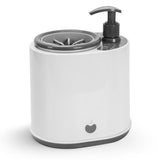 Grey Electric Pet Paw Cleaner Automatic Dog Foot Washer Cup with Built-in Soap Dispenser Soft Silicone Massage Bristles for Small Dogs & Cats