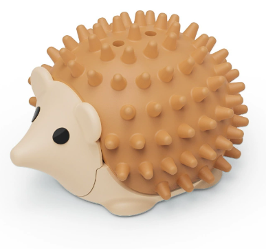 Coffee 4 Pack Hedgehog Catnip Toys Self Grooming Face Scratcher & Teething Chew Toy Soft Rubber Interactive Play Set for Kittens