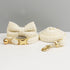 S White 3 Piece Luxury Tweed Cat Collar and Leash Set with Removable Bow Tie & Bell Adjustable Neck Strap for Kittens Small Dogs Elegant Walking Gear