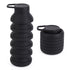 Black Collapsible Silicone Water Bottle Portable Travel Sports Cup with Carabiner Clip Foldable Design for Camping Hiking & Gym Teal