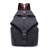 Black Women's Vintage Canvas Backpack Casual Daypack Retro College School Bag Large Capacity Rucksack for Travel Work & Daily Use