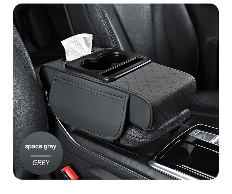 Premium Car Armrest Organizer & Comfort Pad(grey)