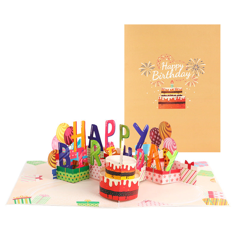 Interactive 3D Pop-Up Birthday Card with Music, Light