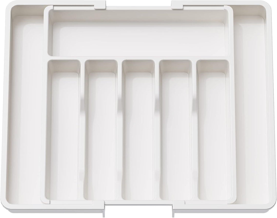 White Adjustable Cutlery Tray (33-57cm) 
