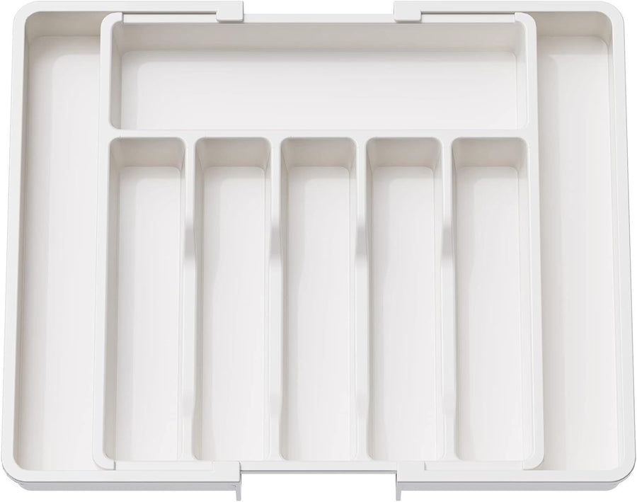 White Adjustable Cutlery Tray (33-57cm) 