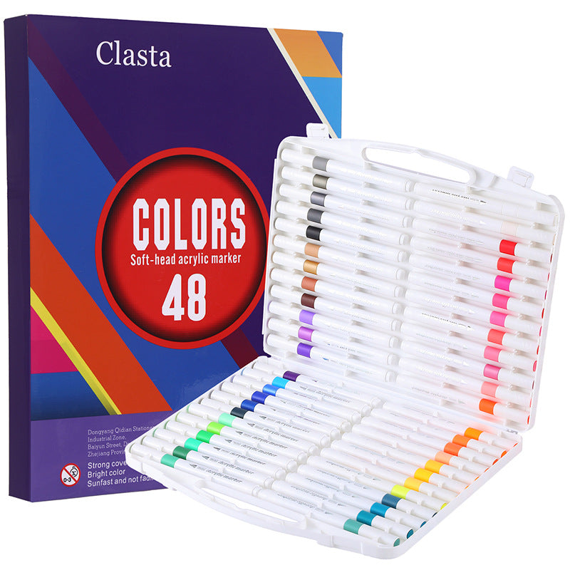 48 Color Acrylic Markers - Soft Brush Tip