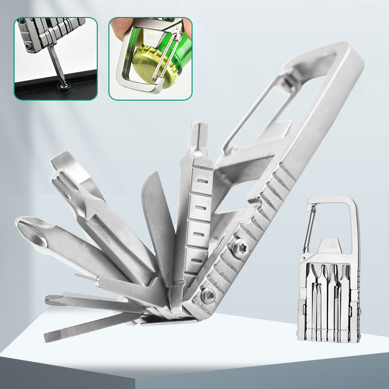 13-in-1 Stainless Steel Carabiner Multi-Tool