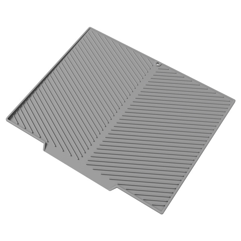 2PC Grey Multi-Use Drain Mat (51x43 cm) – Non-Slip Heat Protection for Dish Drying & Prep 
