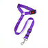 2PC Purple Adjustable Dog Car Safety Seat Belt Leash - Anti-Shock Bungee Headrest Restraint with Reflective Stitching & 316 Stainless Steel Clip