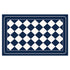 Dark Blue Checkered Design Loofah Texture Shower Mat (50x80cm) - Non-Slip PVC Bathroom Floor Mat, Quick-Draining, Anti-Mould & Massage Pad