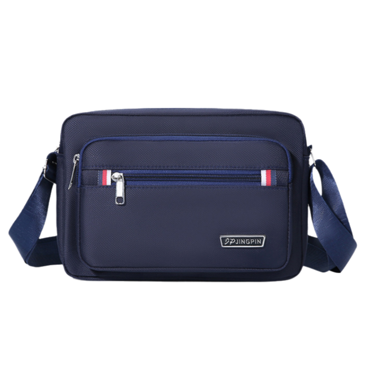 Dark Blue Dual-Style Men's Oxford Cloth Crossbody Bag Bundle - Oxford Cloth Business Shoulder Bag, Multi-Functional Large Capacity, Fits 8-inch Tablet