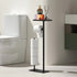 2-in-1 Freestanding Toilet Paper Holder - Thick Carbon Steel with Matte Black Finish, Storage Top and 2 * Paper Roll Holder